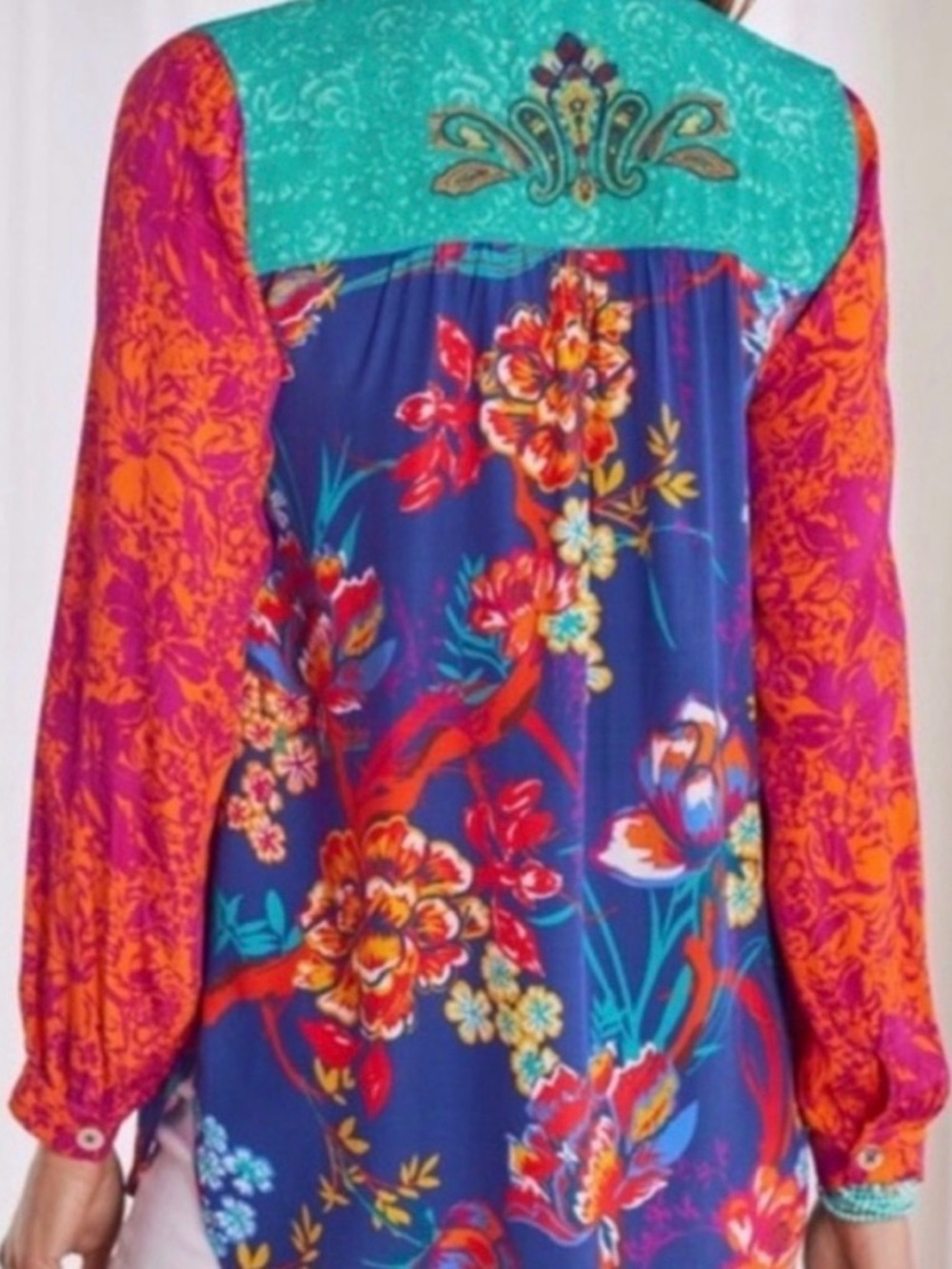 Soft Surroundings Hermosa Patchwork Embroidered top - Picture 4 of 15